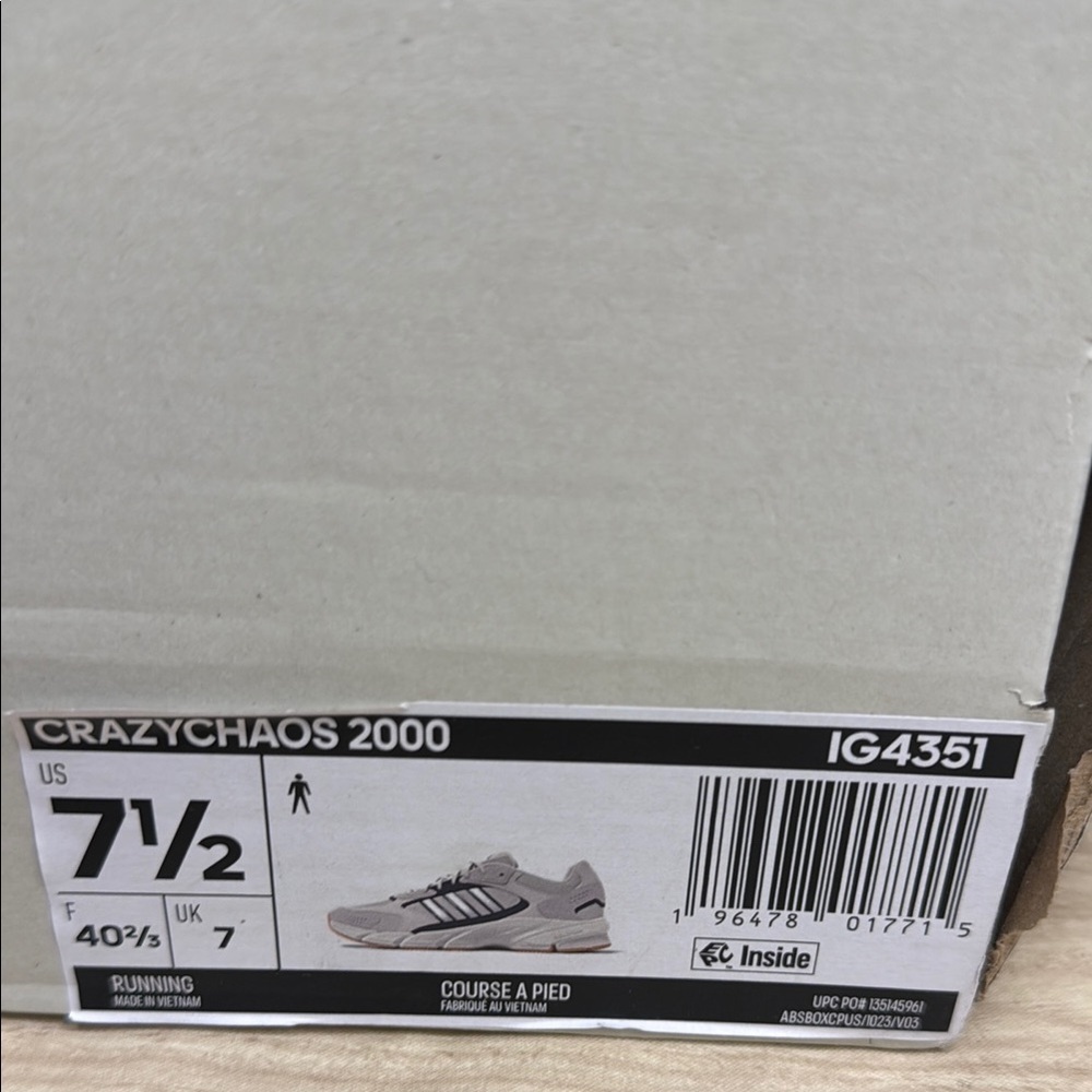 Adidas CrazyChaos 2000 Sneakers Grey - 7.5 - Picture 7 of 7